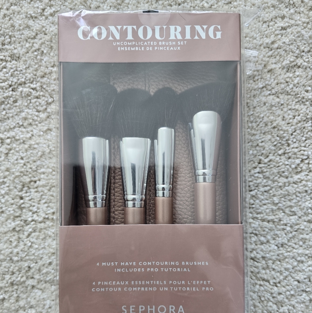 Sephora Contouring Brush Set - Silver and Brown